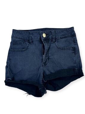 American Eagle Outfitters Black High Rise Shortie Cuffed Shorts Basic Emo Size 4